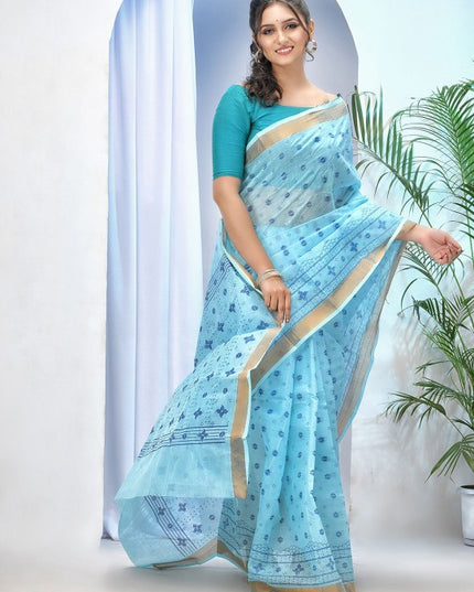 DESH BIDESH Ethnic Motifs Printed Pure Cotton Taant Saree