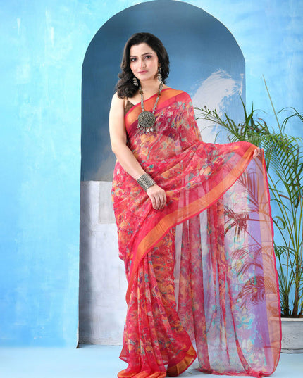 DESH BIDESH Floral Printed Zari Saree