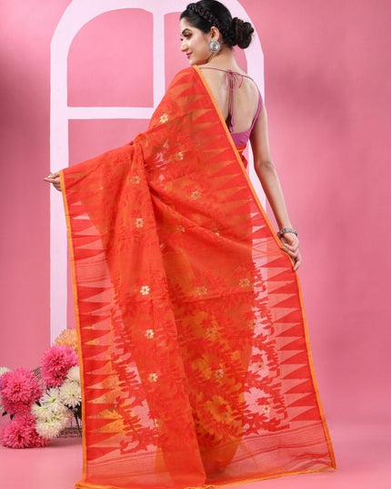 DESH BIDESH Woven Design Pure Cotton Taant Saree