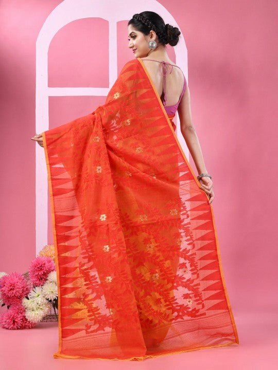 DESH BIDESH Woven Design Pure Cotton Taant Saree