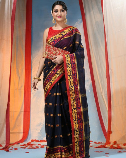 DESH BIDESH Stylish Woven Design Pure Cotton Saree with Elegant Border