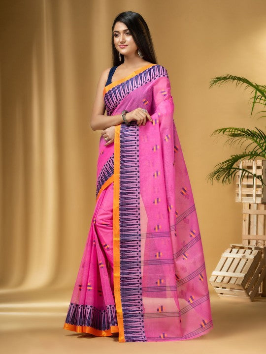 DESH BIDESH Woven Design Pure Cotton Taant Saree