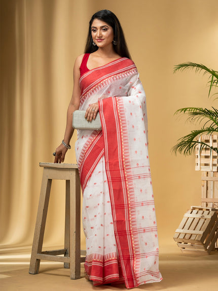 DESH BIDESH Elegant Polka Dots Woven Design Saree for Women