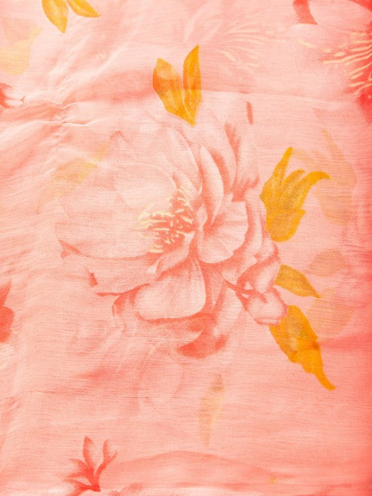 DESH BIDESH Floral Printed Bandhani Saree