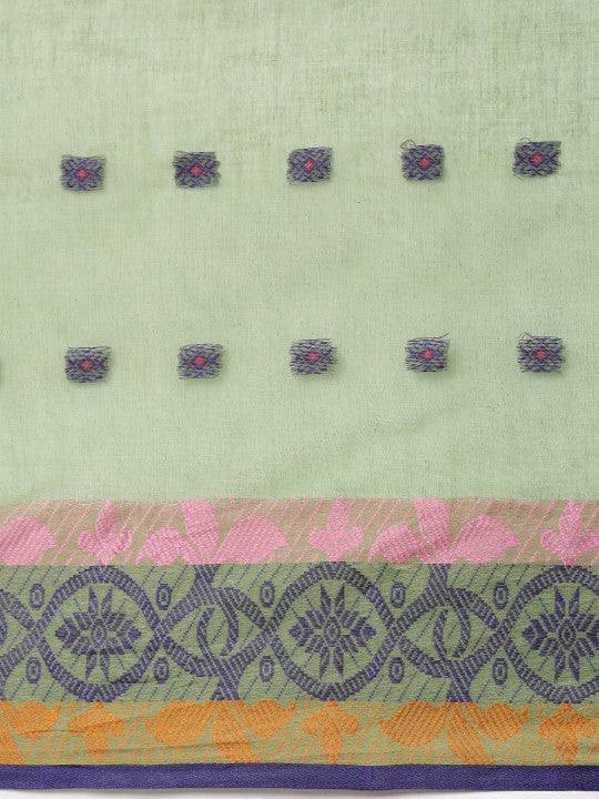DESH BIDESH Woven Design Pure Cotton Taant Saree