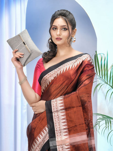 Exquisite Handloom Tissue Saree with Zari Border for Women