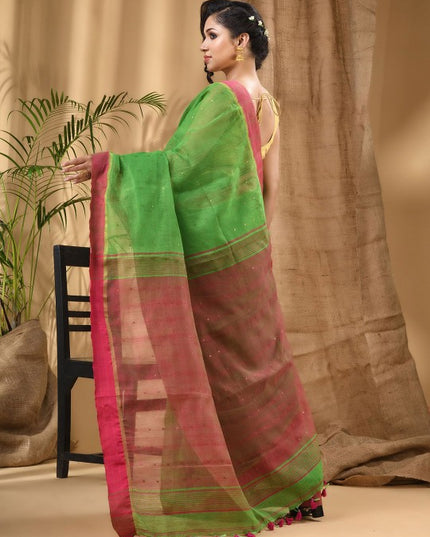DESH BIDESH Ethnic Motifs Woven Design Taant Saree