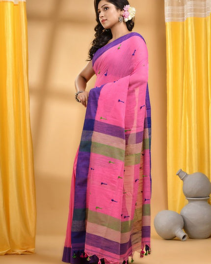 DESH BIDESH Woven Design Pure Cotton Taant Saree