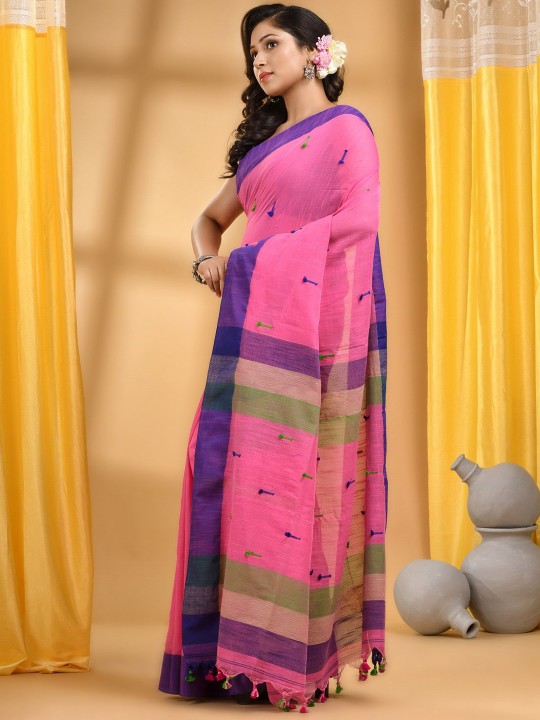 DESH BIDESH Woven Design Pure Cotton Taant Saree