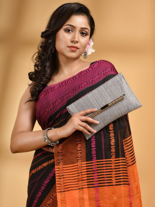 DESH BIDESH Woven Design Ethnic Motifs Pure Cotton Saree