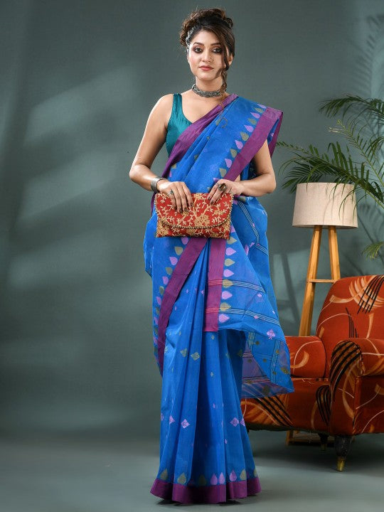 DESH BIDESH Woven Design Pure Cotton Taant Saree