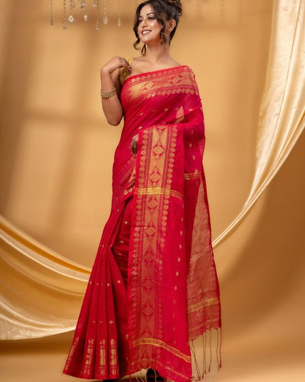 DESH BIDESH Woven Design Zari Maheshwari Saree