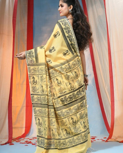 DESH BIDESH Women's Ethnic Motifs Pure Cotton Saree with Printed Border