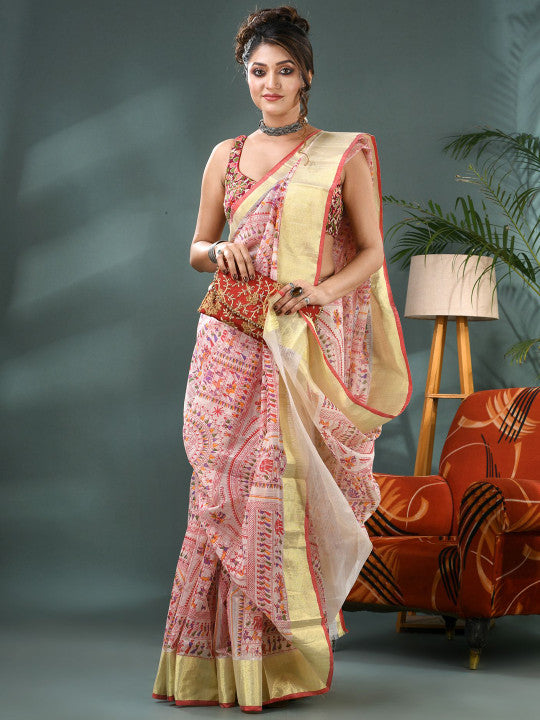 DESH BIDESH Woven Design Bandhani Saree