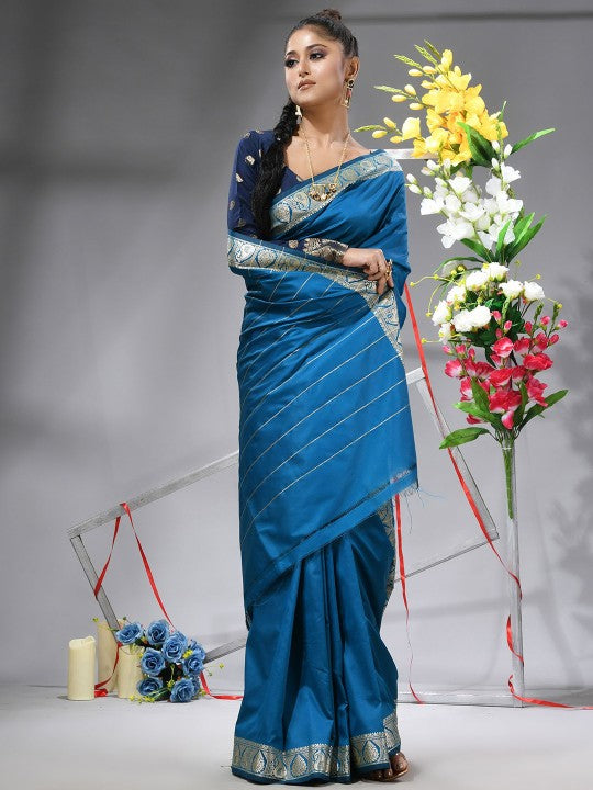 DESH BIDESH Exquisite Zari Silk Blend Saree with Woven Design Border