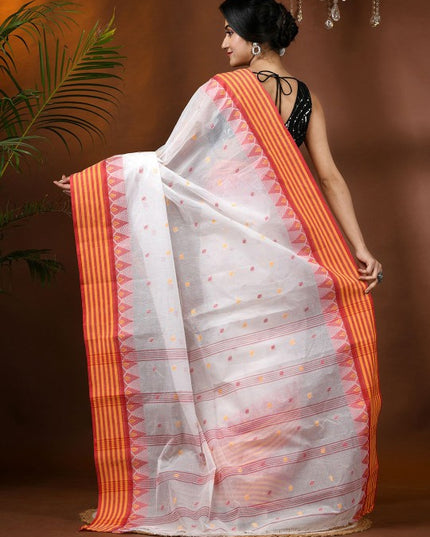 DESH BIDESH Women's Elegant Floral Pure Cotton Taant Saree