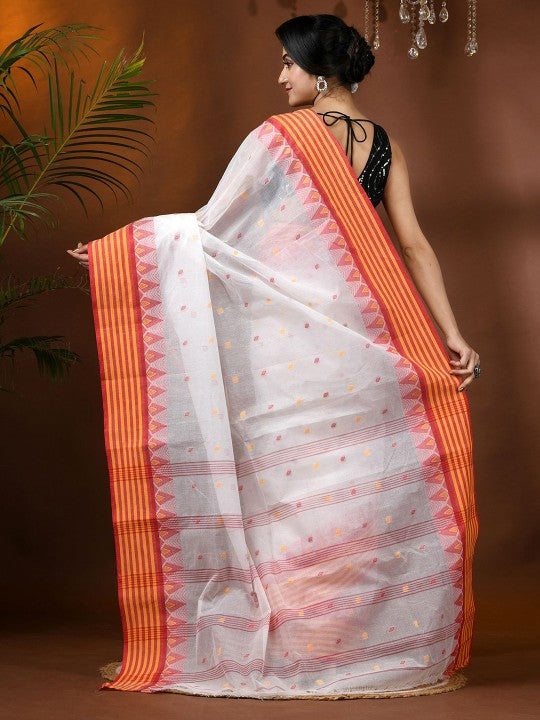DESH BIDESH Women's Elegant Floral Pure Cotton Taant Saree