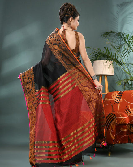 DESH BIDESH Zari Silk Cotton Kanjeevaram Saree