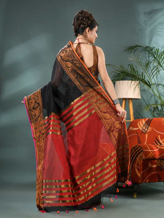 DESH BIDESH Zari Silk Cotton Kanjeevaram Saree