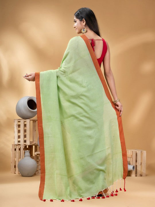 DESH BIDESH Pure Cotton Solid Saree