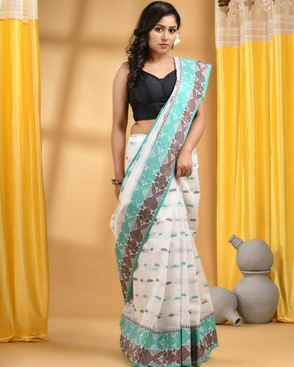 DESH BIDESH Woven Design Pure Cotton Taant Saree