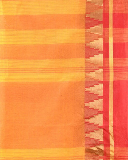 DESH BIDESH Striped Zari Pure Cotton Taant Saree
