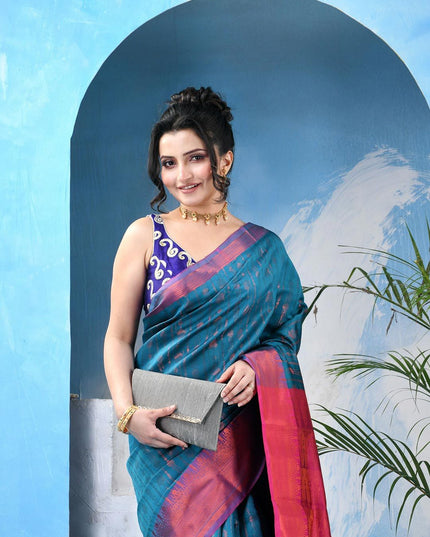 DESH BIDESH Woven Design Zari Tissue Kanjeevaram Saree