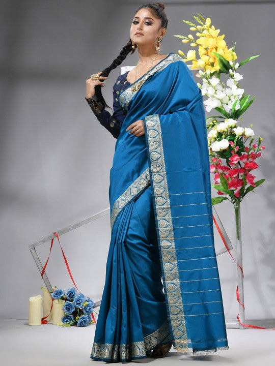 DESH BIDESH Exquisite Zari Silk Blend Saree with Woven Design Border