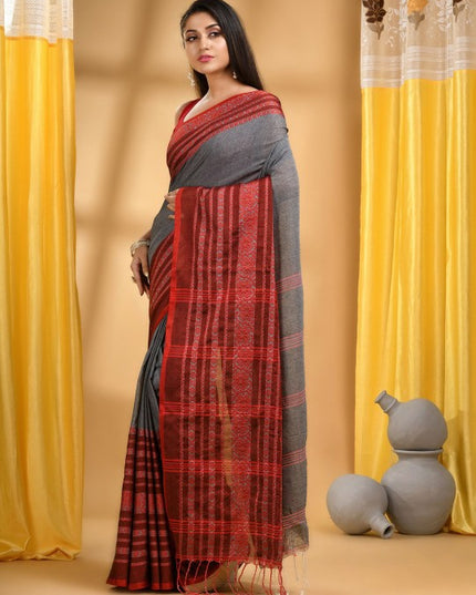 DESH BIDESH Woven Design Pure Cotton Taant Saree