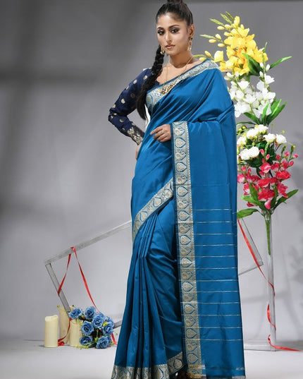 DESH BIDESH Exquisite Zari Silk Blend Saree with Woven Design Border