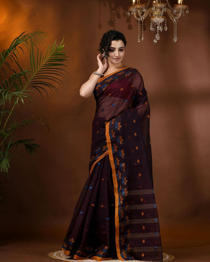 DESH BIDESH Women's Woven Design Pure Cotton Taant Saree for Elegant Occasions