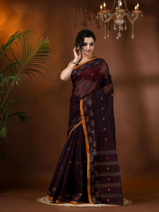 DESH BIDESH Women's Woven Design Pure Cotton Taant Saree for Elegant Occasions