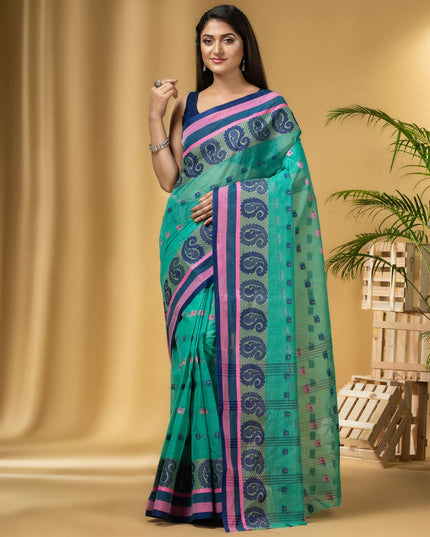 DESH BIDESH Woven Design Pure Cotton Taant Saree