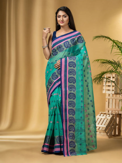 DESH BIDESH Woven Design Pure Cotton Taant Saree