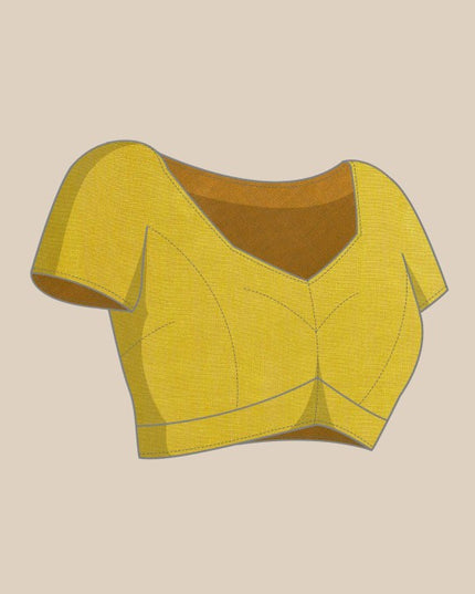 DESH BIDESH Elegant Colourblocked Silk Cotton Saree with Unstitched Blouse Piece