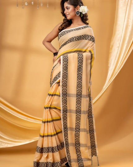 Ethnic Motifs Printed Pure Cotton Taant Saree