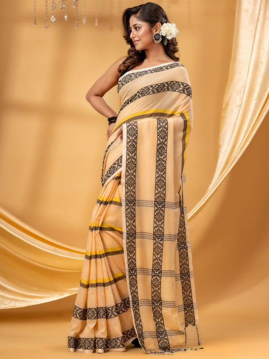 Ethnic Motifs Printed Pure Cotton Taant Saree