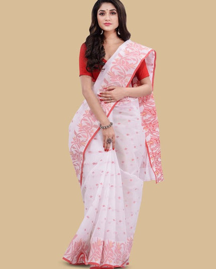 DESH BIDESH Floral Zari Pure Cotton Saree