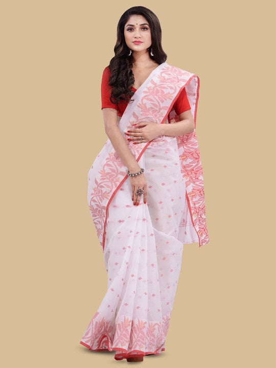 DESH BIDESH Floral Zari Pure Cotton Saree