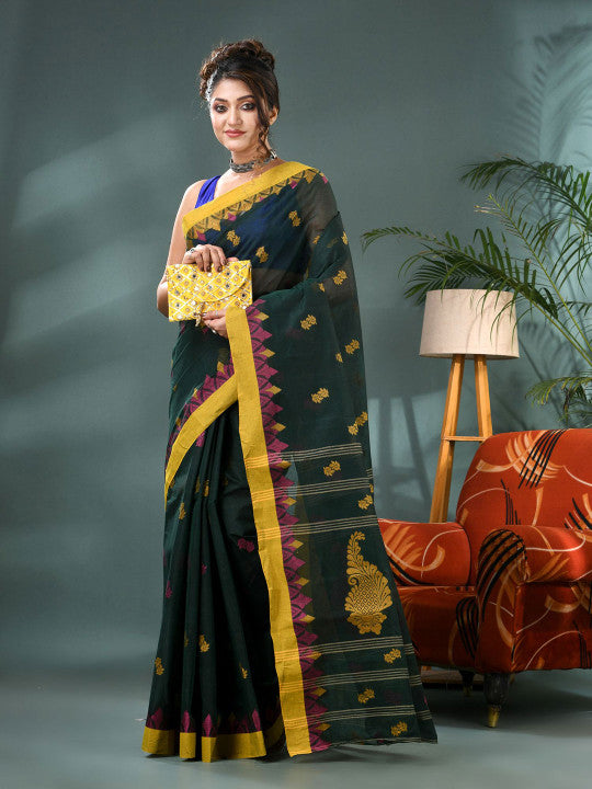 DESH BIDESH Woven Design Pure Cotton Taant Saree