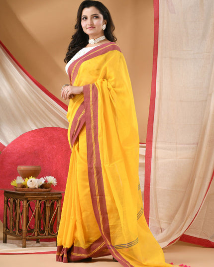 DESH BIDESH Pure Cotton Saree With Blouse Piece