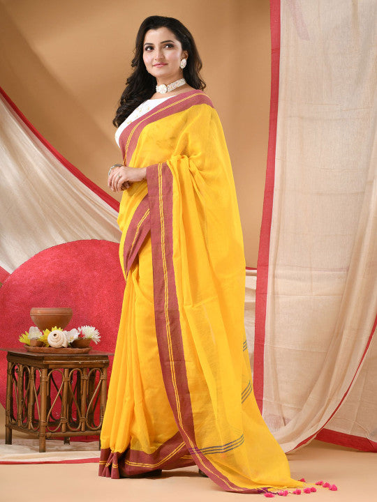 DESH BIDESH Pure Cotton Saree With Blouse Piece