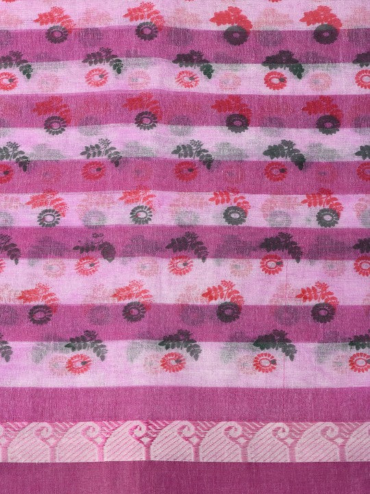 DESH BIDESH Floral Printed Pure Cotton Saree for Women