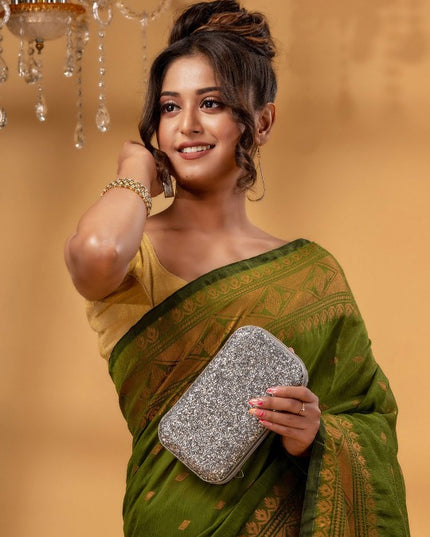 DESH BIDESH Ethnic Motifs Woven Design Chanderi Saree