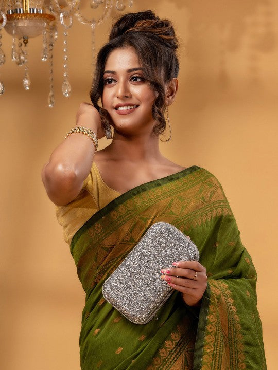DESH BIDESH Ethnic Motifs Woven Design Chanderi Saree