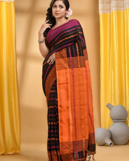 DESH BIDESH Woven Design Ethnic Motifs Pure Cotton Saree
