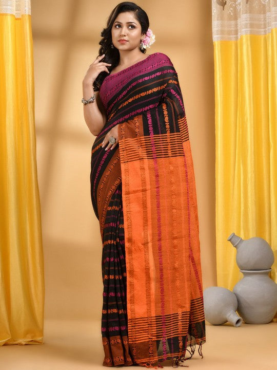 DESH BIDESH Woven Design Ethnic Motifs Pure Cotton Saree