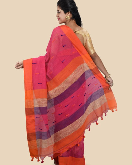 DESH BIDESH Woven Design Pure Cotton Taant Saree