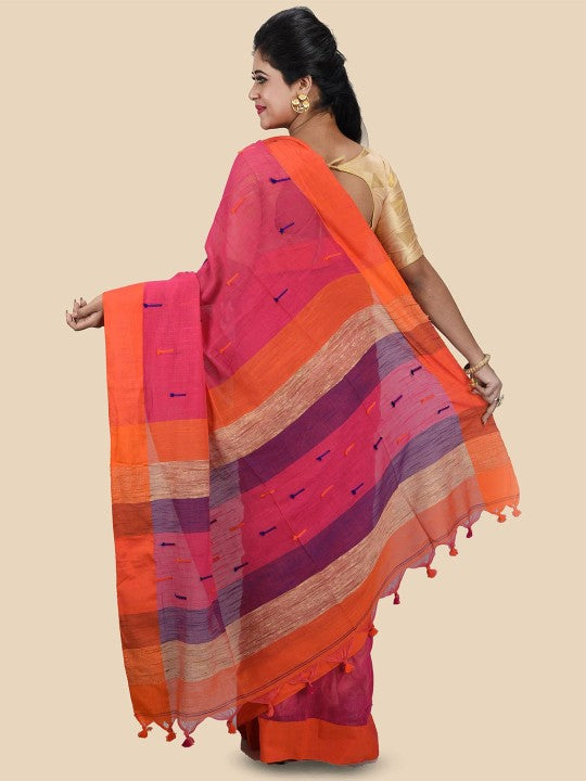 DESH BIDESH Woven Design Pure Cotton Taant Saree