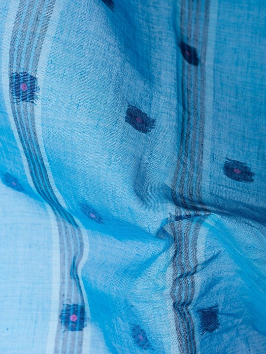 DESH BIDESH Ethnic Motifs Printed Pure Cotton Taant Saree